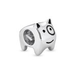 Oxidized Silver Spot Dog Charm Bead Bracelet Small Puppy Pet Animal Lover - Image 2