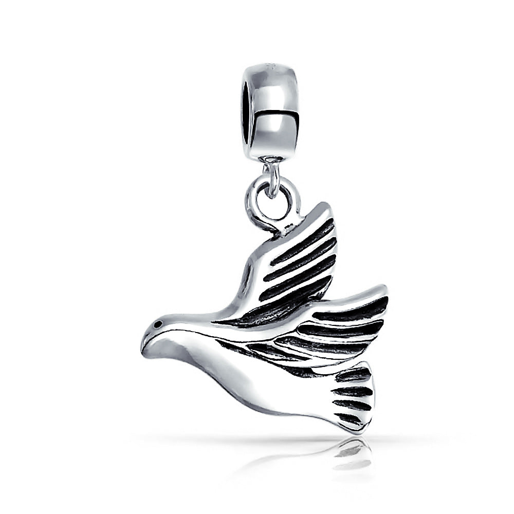 silver-dove-peace-dangle-bead_pbx-hsd-108-d-az_1 World Peace Dove Dangle Charm Bead Sterling Silver for European Bracelet - Image 1