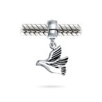 World Peace Dove Dangle Charm Bead Sterling Silver for European Bracelet - Image 2