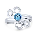 Aqua Crystal Swirl Ear Cuff Cartilage Wrap Helix Earring