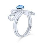 Aqua Crystal Swirl Ear Cuff Cartilage Wrap Helix Earring - Image 2