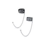 Set of 2 Boho Bali Ear Cuff Cartilage Vine Scroll Wrap Earrings Oxidixed Silver