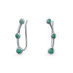 Minimalist Blue Turquoise Ear Pin Climbers Earrings Ear Crawlers Sterling Silver