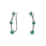 Minimalist Blue Turquoise Ear Pin Climbers Earrings Ear Crawlers Sterling Silver