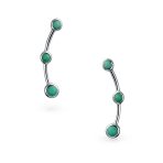 Minimalist Blue Turquoise Ear Pin Climbers Earrings Ear Crawlers Sterling Silver - Image 2