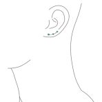Minimalist Blue Turquoise Ear Pin Climbers Earrings Ear Crawlers Sterling Silver - Image 4