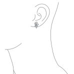 Vintage Style Bridal White Ribbon Bow Drop Stud Earrings For Women - Image 3