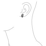 Flower Wide Shrimp Half Hoop Clip On Earrings Oxidized Gold - Image 5