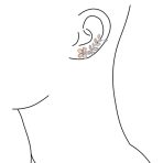 Mop Mother Of Pearl Pink Flower Crawler Cartilage Earrings Clip Back For Pierced Ears - Image 4