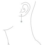Black Red White Crystal Pave Disco Ball Long Dangle Earrings in Sterling Silver - Image 5