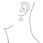 Turquoise Dangle Dream Catcher Gemstone Earrings Leverback - Image 3