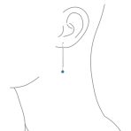Blue Nazar Evil Eye Murano Glass Dangle Earrings Thin Chain  Sterling Silver - Image 3
