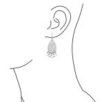 Bali Boho Style Teardrop Dangling Coins Statement Earrings Sterling Silver - Image 4