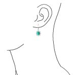 Boho Filigree Blue Turquoise Dangle Gemstone Earrings Silver - Image 3