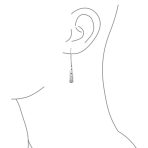 Boho Bali Style Geometric Dangle Earrings with Swirling Disc Sequin  Silver - Image 3