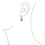Cocktail 5CT Aqua Blue CZ Halo Cubic Zirconia Trillion Cut Infinity Chandelier Earrings Silver - Image 3