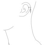 Feather Ear Lobe Earrings Dangling Leaf Cartilage Cuff Earrings .925 Sterling Silver - Image 3