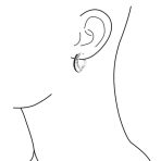 Black White CZ Hoop Earrings Pave Circle Silver Plated - Image 3
