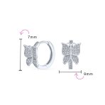 Delicate Garden CZ Hoop Earrings 3D Butterfly Huggie Micro Pave Sterling Silver - Image 4