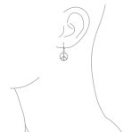 Rose Gold Dangle Chandelier Earrings with Peace Sign & CZ Pave Sterling Silver - Image 9