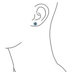 London Blue CZ Halo Square Earring Jacket with Princess Cut Studs in Silver - Image 3