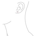 Set of 2 Mini Petite Blue Pink Crystal Cat Stud Earrings in Sterling Silver - Image 3