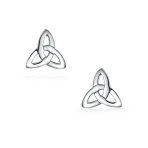 Small Celtic Irish Love Knot Trinity Symbol Stud Earrings in Sterling Silver 7MM - Image 3
