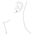 Geometric Black Cubic Zirconia Stud Earrings for Men in Sterling Silver - Image 5