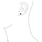 Geometric Black Cubic Zirconia Stud Earrings for Men in Sterling Silver - Image 4