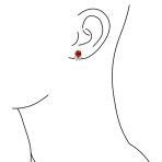 Romantic Floral Emerald Green CZ Stud Earrings with 3D Carved Red Rose Design - Image 3
