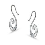Artisan Tribal Flower Blossom Swirl Wire Spiral Pull Through Hoop Threader Earrings Sterling Silver - Image 2