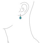 Classic 7CT Aqua Blue Cubic Zirconia CZ Large Teardrop Earrings Hinge Clip Closure - Image 20