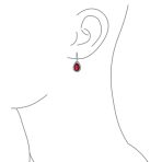 Solitaire Teardrop Halo Blue Green Red Cubic Zirconia CZ Pendant Necklace Earrings Jewelry Set - Image 15