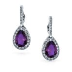 Classic 7CT Aqua Blue Cubic Zirconia CZ Large Teardrop Earrings Hinge Clip Closure - Image 17