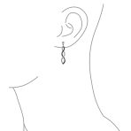 Black & White Cubic Zirconia Pave Statement Long Infinity Twist Drop Earrings - Image 5