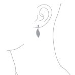 Modern Bridal Pave Cubic Zirconia Dangling Statement Teardrop Chandelier Earrings Silver Plated - Image 3