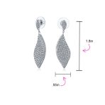 Modern Bridal Pave Cubic Zirconia Dangling Statement Teardrop Chandelier Earrings Silver Plated - Image 4