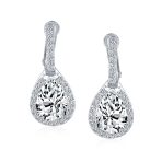 Classic 7CT Halo Red CZ Cubic Zirconia Drop Teardrop Clip On Earrings Adjustable Screw-back - Image 11