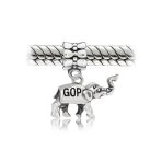 Republican Elephant Dangle Charm Bead Sterling Silver for European Bracelet - Image 3