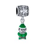 Christmas Charm Bead Santa Helper Elf Enamel for Bracelet Sterling Silver