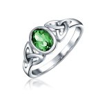 Oval Gemstone Celtic Trinity Knot Ring for BFF Sorority Sister Sterling Silver - Image 6