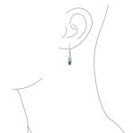 BFF Blue Green Simulated Emerald Love Knot Dangle Earrings - Image 3