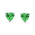 Set of 2 1CT Heart Shaped CZ Stud Earrings Rose Gold Plated Sterling Silver 7MM - Image 8