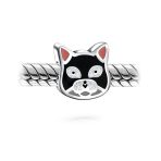 Set of 2 Kitten Black Cat & I Love My Cat Charm Bead Enamel Silver for Bracelet - Image 3