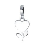 Set of 2 Flower Heart Dangle & Lady Bug Clover Charm Bead Enamel Sterling Silver - Image 6