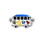 Retro 1960s Peace Love Hippie Van Charm Bead Enamel Sterling Silver for Bracelet - Image 2