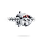 Cute Hog Piggy Bank Charm Bead Sterling Silver for European Bracelets - Image 3