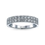 Cocktail Statement Ring: Micro Pave CZ Stackable Wedding Band in Sterling Silver - Image 3