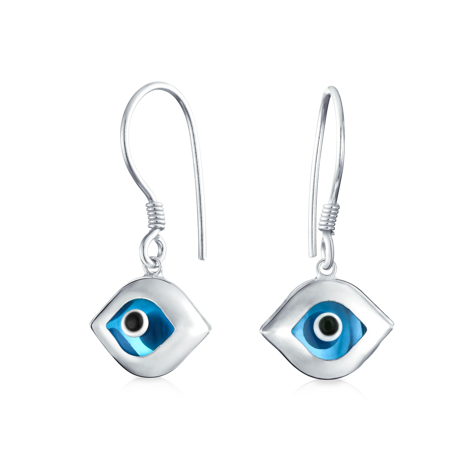 silver-evil-eye-blue-earrings_iy-oc3447e-az_1_b8c21c89-764a-4916-a602-767bb93c4511 Turkish Blue Nazar Evil Eye Dangle Earrings Murano Glass & Sterling Silver Hooks - Image 1