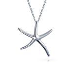 Hawaii Ocean Starfish Pendant Necklace Sterling Silver